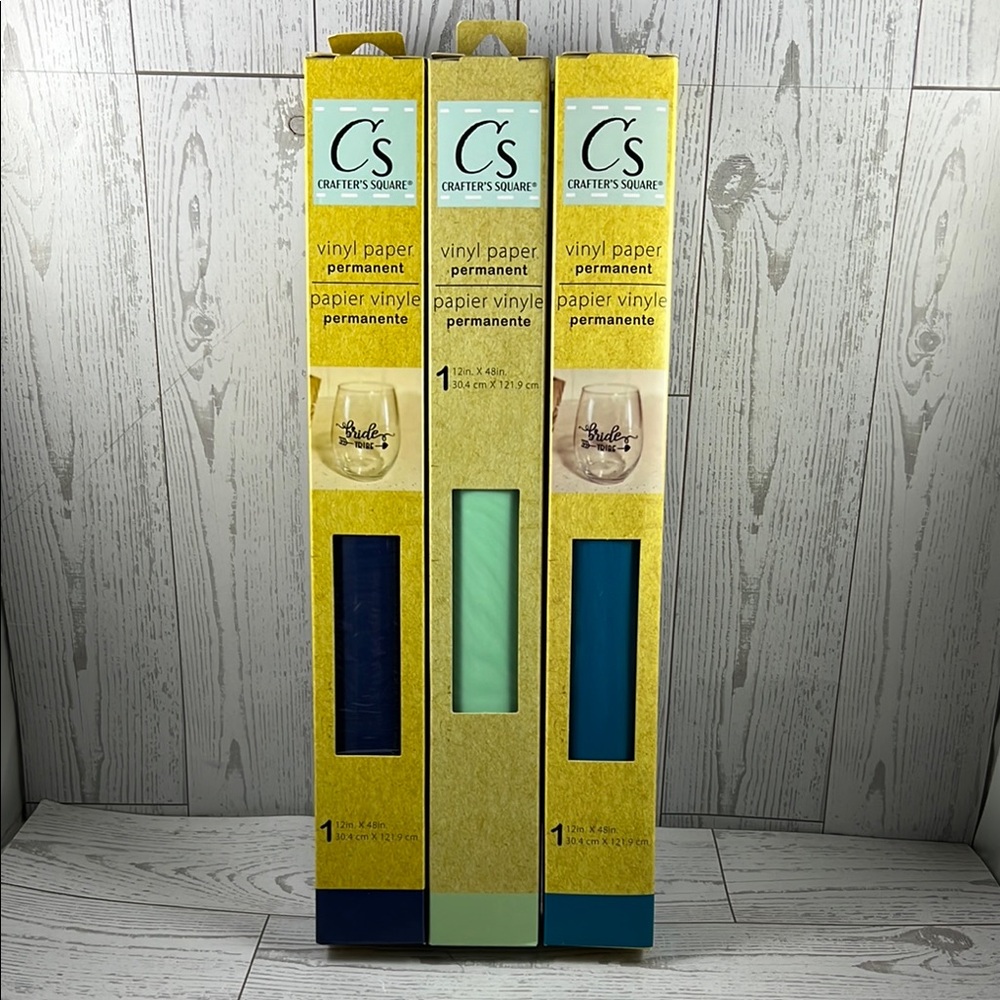 Crafter's Square Vinyl Paper Set - Dk. Blue, Lt. Green, Teal
